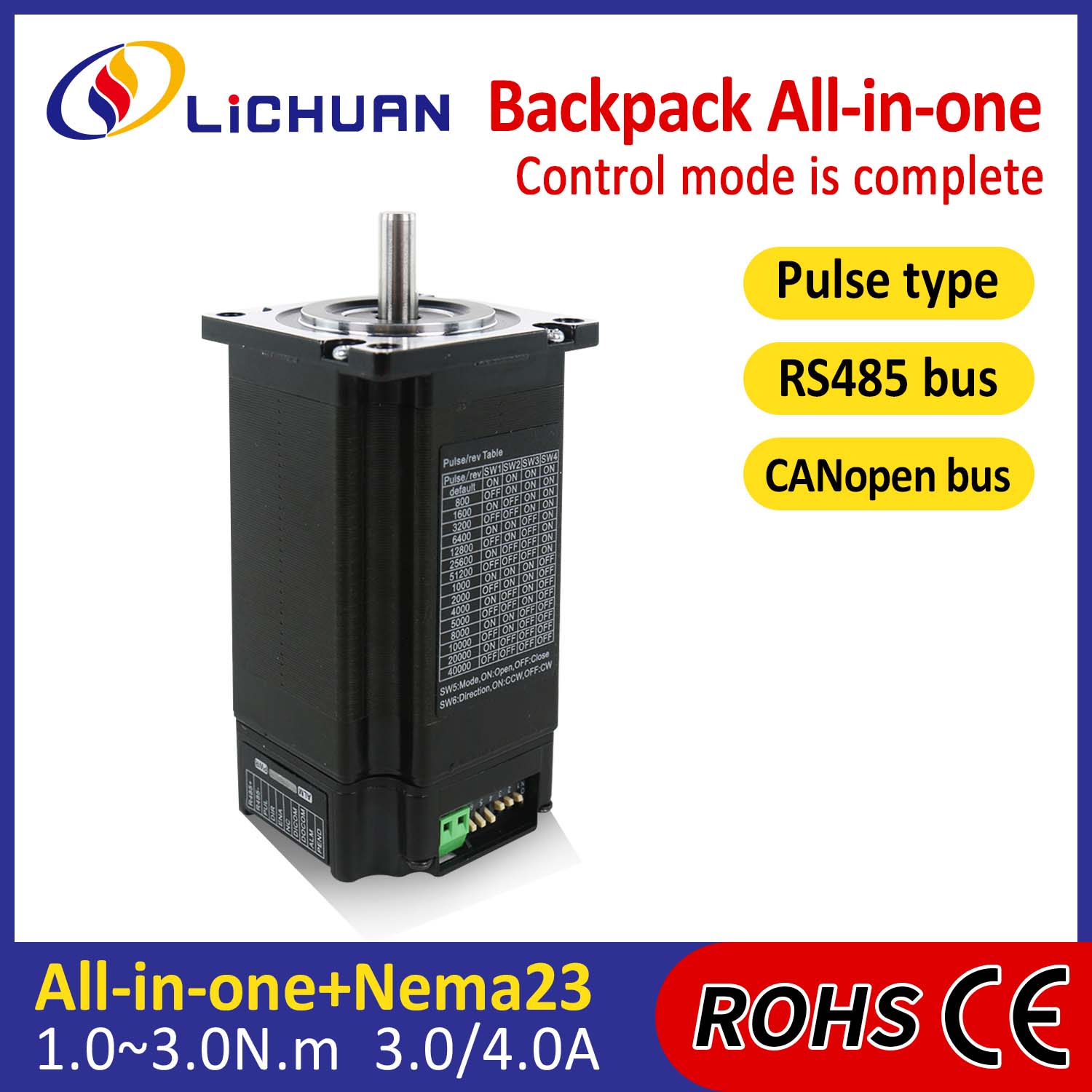 Jenis Ransel Nema23 Open Loop Tertutup Loop Motor Stepper Terpadu